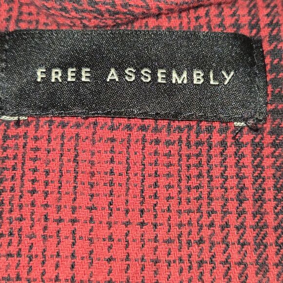 Free Assembly Girls 100% Cotton Flannel Shacket Jacket Red Size L 10/12 Pockets - Picture 5 of 6